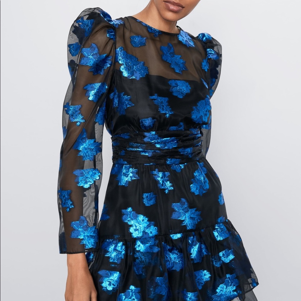 Zara puff sleeve dress